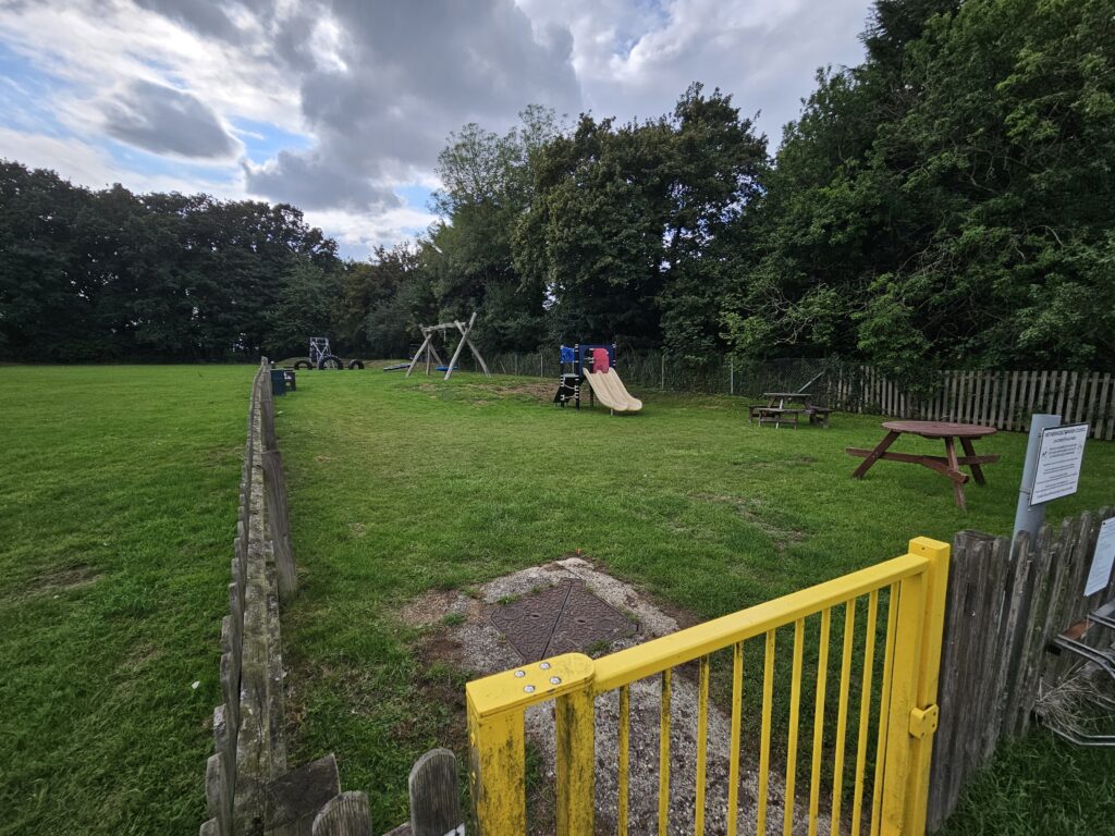 from outside the gate of the Wetheringsett Play Area